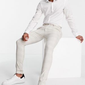 ASOS DESIGN - Elegante super skinny-bukser med tern-Hvid