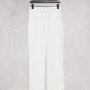 & Other Stories - Højtaljede bukser med paperbag-waist i hvidt hør