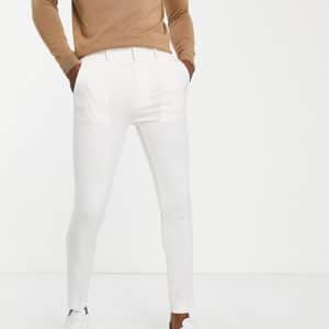 ASOS DESIGN - Elegante super skinny-bukser i hvid