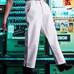ASOS DESIGN - Bukser i imiteret læder med vide ben og kantslidser-Hvid