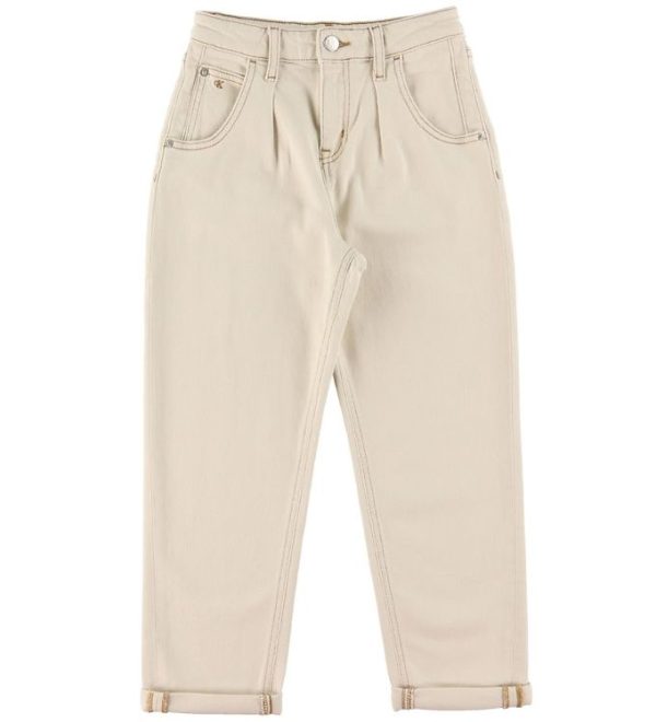 Calvin Klein Jeans - Barrel Leg - Off White - 16 år (176) - Calvin Klein Bukser - Jeans