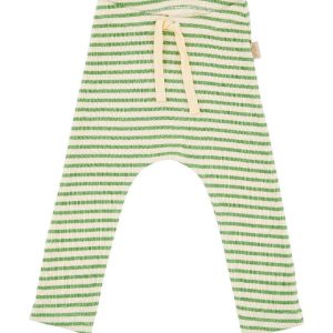Petit Piao Bukser - Rib - Modal Striped - Green Jade/Cream - 56 - Petit Piao Bukser - Bomuld