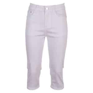 BS Jeans - Dame +size capri bukser m. stretch - Hvid - Str. 44