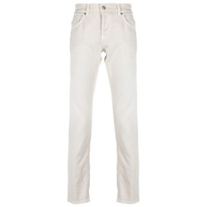 Dondup Cream-Colored Bomuld Blend Bukser & Jeans