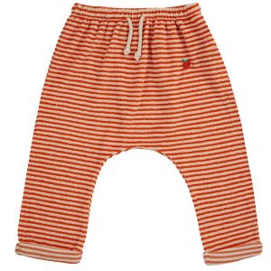Bobo Choses Bukser - Baby Orange Stripes terry harem - Orange