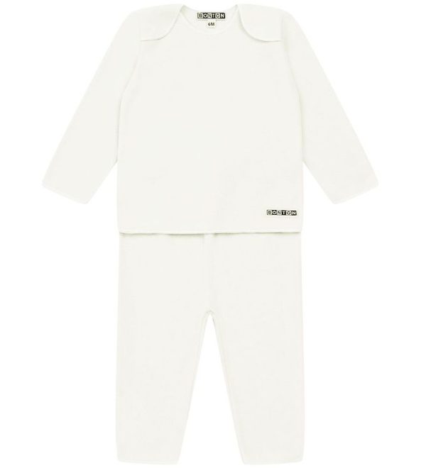 Bonton Sæt - Bluse/Bukser - Fleece - Creme