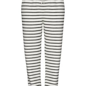 Pieces - Bukser - PC Chilli Hw Sweat Pants Stripes - Cloud Dancer/black stripes
