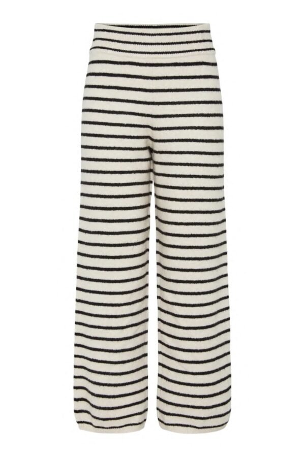 Pieces - Bukser - Penna Mw Straight Knit Pants - Whitecap Gray